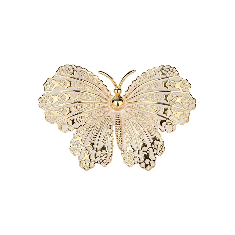 Broche vintage personalizado de borboleta esmaltado para mulheres, broche artesanal banhado a ouro 14k, presentes para festa de casamento e noivado