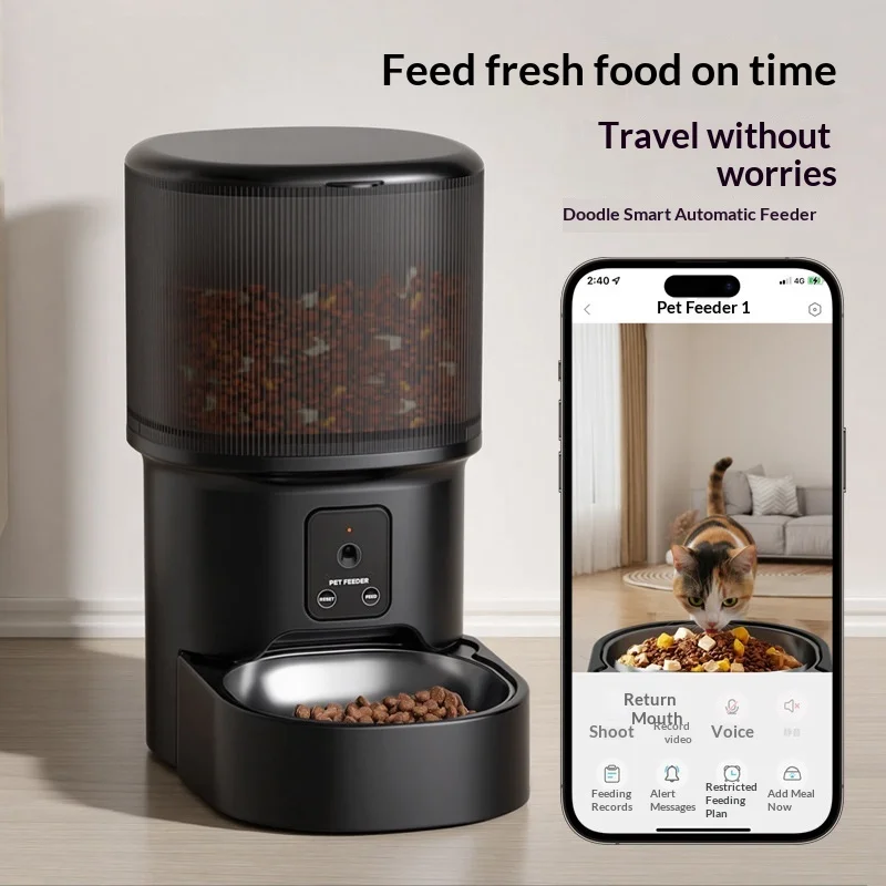 Comedero automático con WiFi y cámara para perros y gatos