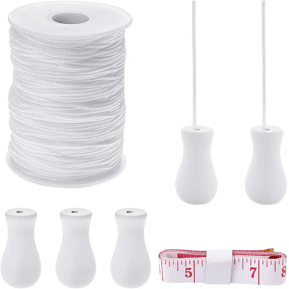 

Jewelry Tool Set with Soft Tape Measure Wooden Hanging Ball Blind Small Beads Teardrops Pull End and Nylon Thread