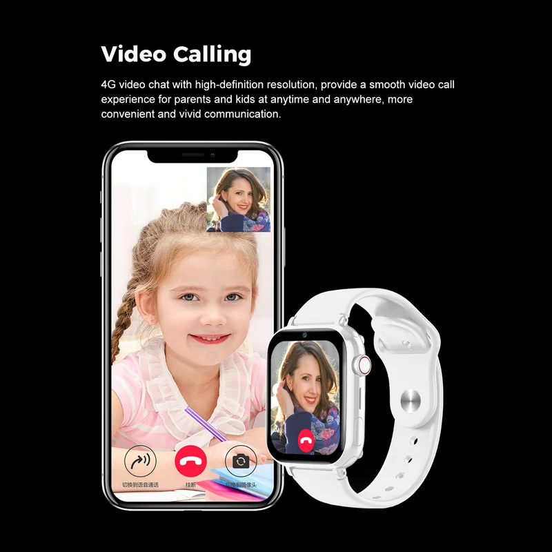 EpiDean-Montre Connectée Vidéo 4G pour Enfant, 8 Go, Appel, Téléphone, Moniteur, GPS, SOS, Localisation, Garçon, Fille, Cadeaux, Nouveau