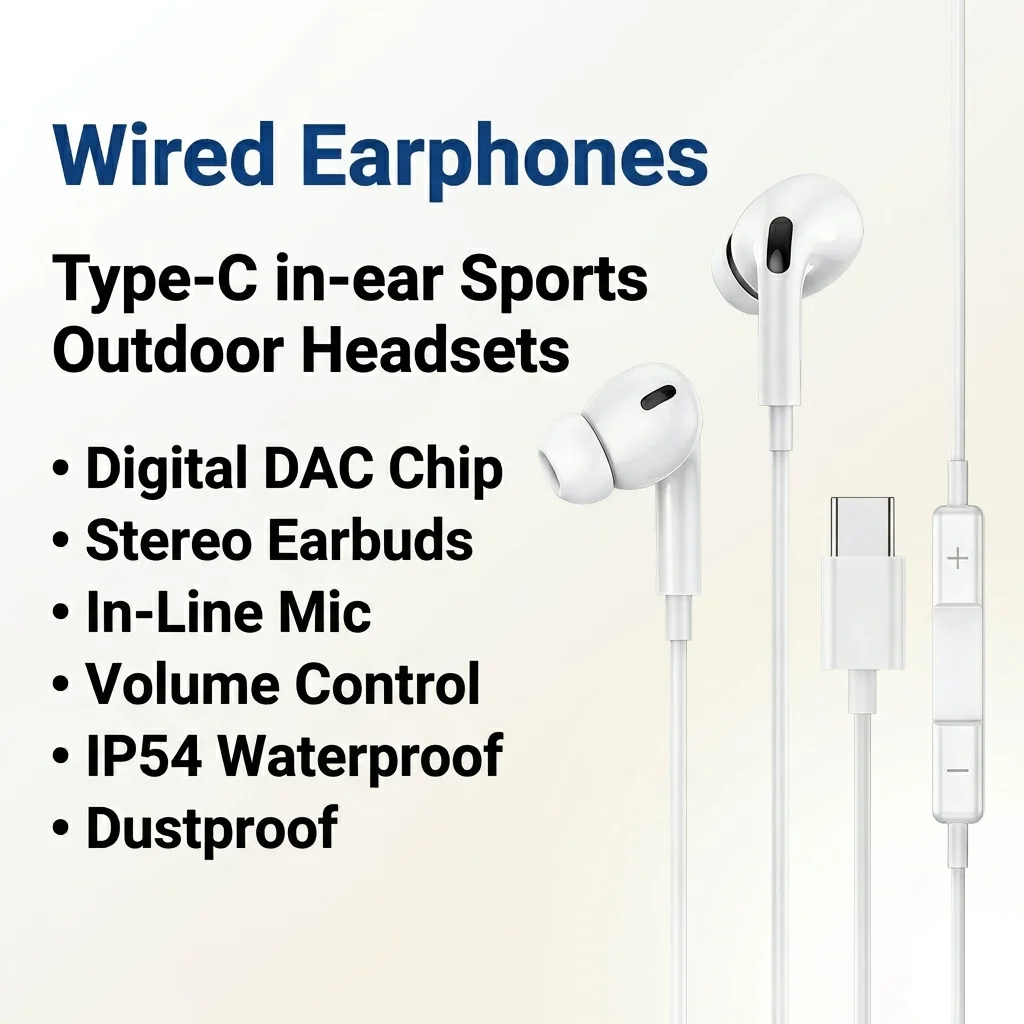 Gen3 Type C Wired Earbuds Headphones For Samsung Galaxy S25 Ultra S23FE S24 Plus A16 A36 A56 Music Call Earphone Accessories