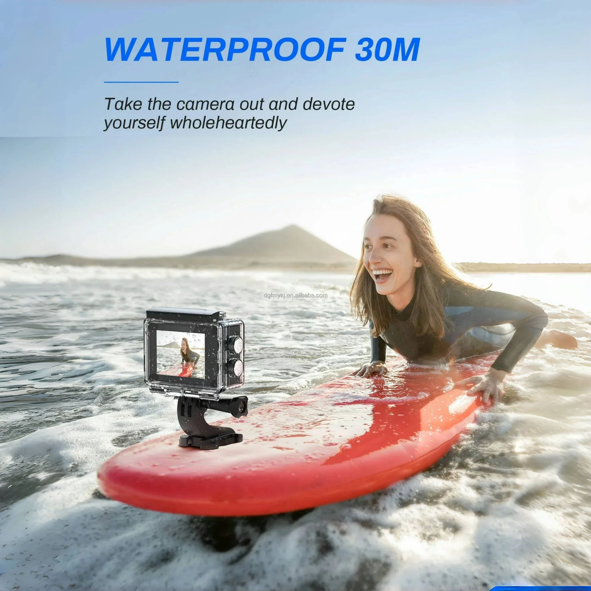 Mini 4K/30FPS Dual Screen Sports Action Camera Touchscreen Vlog Helmet IP68 Waterproof 1080P HD Video DVR Motion Diving Cam