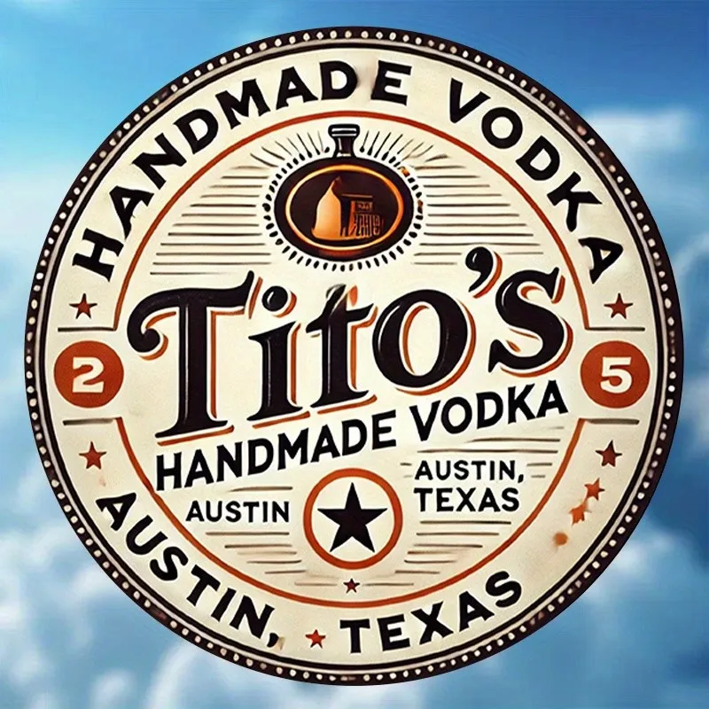 tito's Vintage Reusable Classic 8.0inch Round Tin Metal Signs, Visual