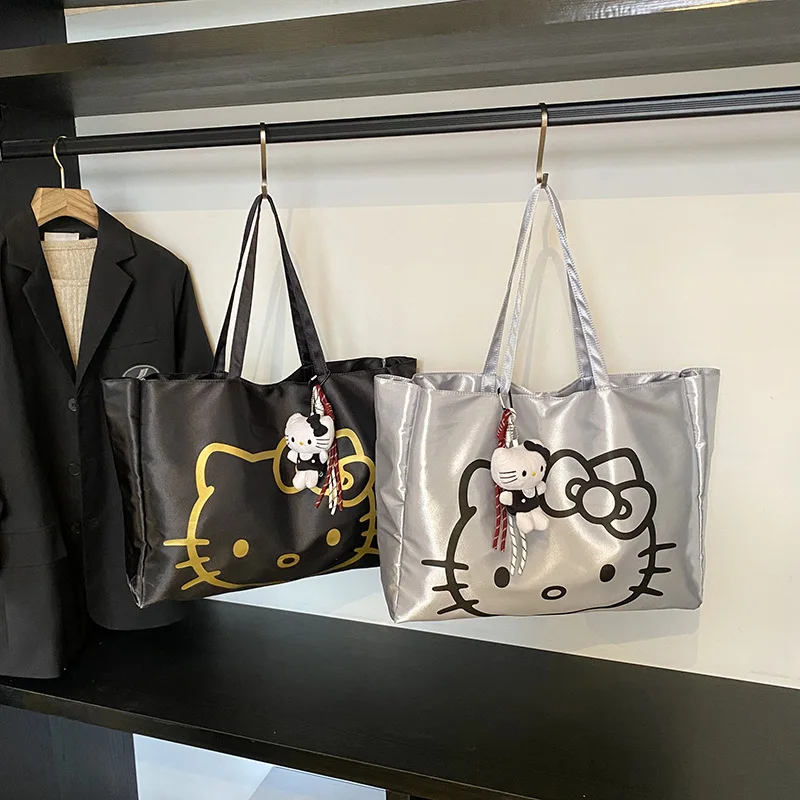 

Sanrio Hello Kitty Large Capacity Cute Lightweight Tote Bag Student Commuter Shoulder Bag Handheld Shopping Bag