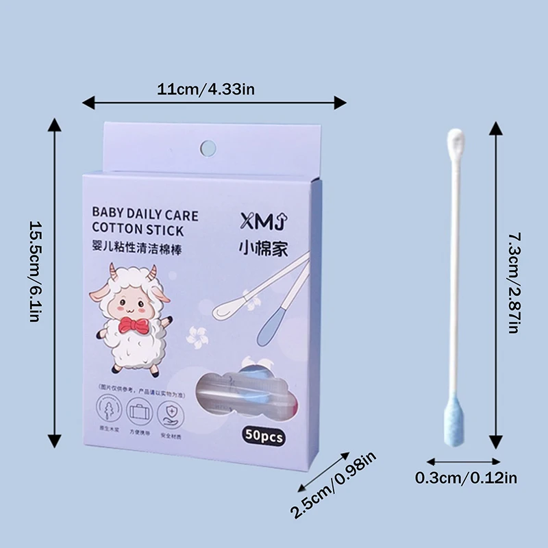 New 50/100 Pcs Sticky Ear Pick Adhesive Cotton Swab Ear Cleaning Reusable Sticky Ear Sticks Sticky Cotton Swab Ear Cleaning Tool