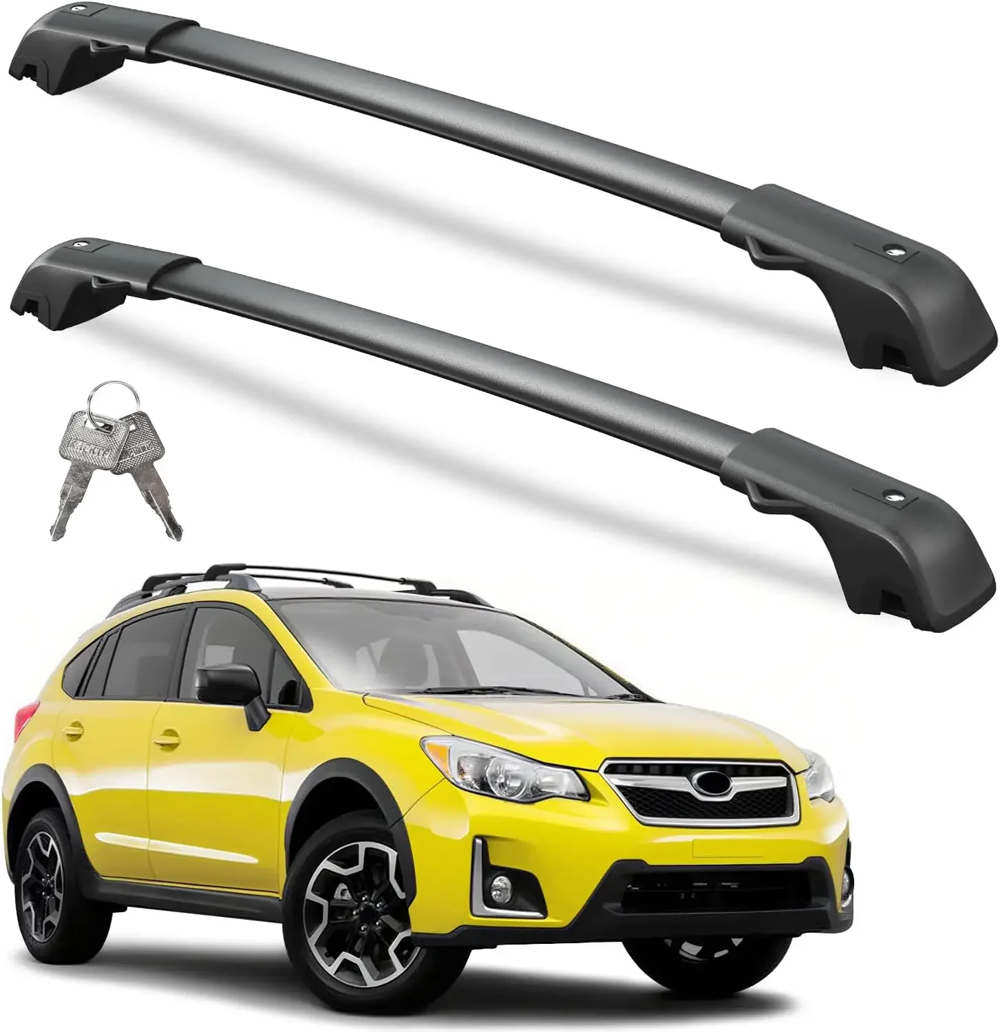 Roof Rack Cross Bars for 2013-2017 Subaru XV Crosstrek & 2012-2016 Impreza | 300lbs Lockable Heavy Duty Aluminum Roof Rails Cros