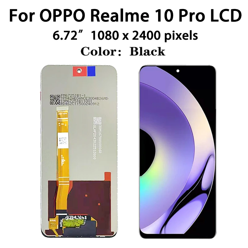6.72 “inch For Oppo Realme 10 Pro LCD RMX3663 RMX3660 RMX3661 Display Screen Touch Panel Digitizer Assembly Replacement