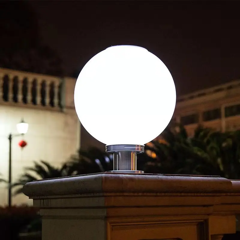Solar Post Light, Outdoor Waterproof Pillar Light, Round Villa Wall Lamp, Courtyard Light for Gate Columns & Yard Walls