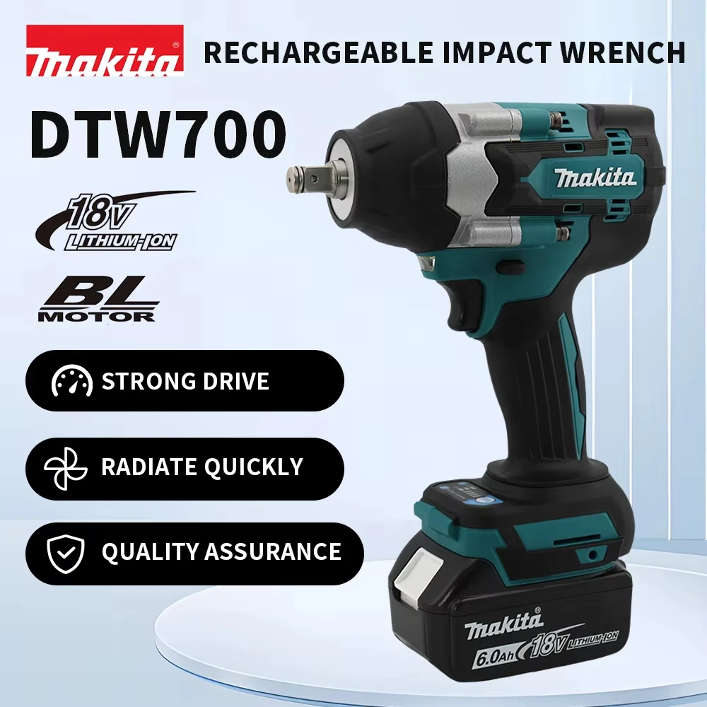 Makita DTW700 1800 N.M Torque Brushless Electric cordless Impact Wrench 1/2 In Lithium-Ion Battery,makita Electric Wrench