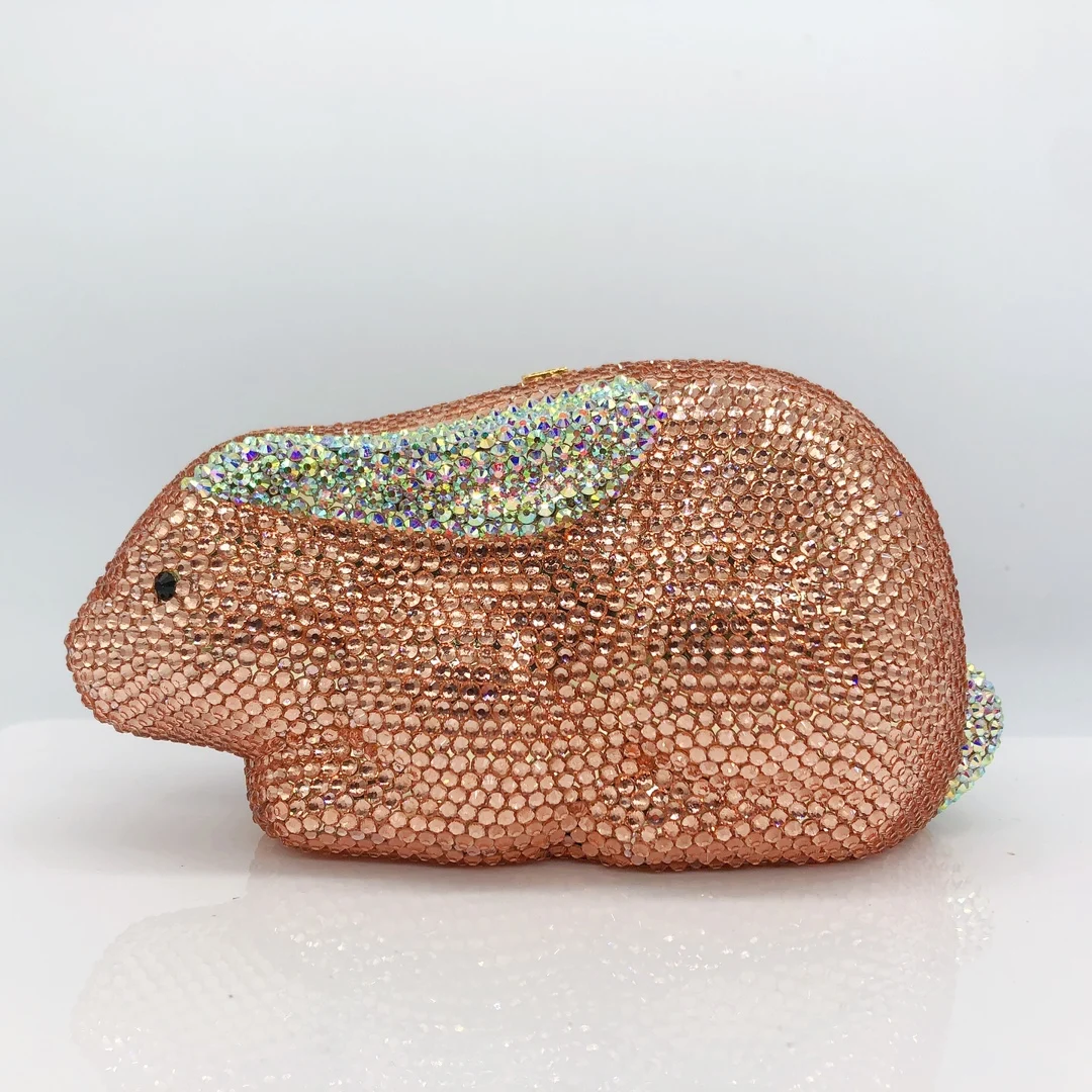 Rabbit Clutch Rabbit Diamond-encrusted Dinner Bag Banquet Full Of Diamonds Clutch Bag Crystal Rabbit Ornament Torebka Wieczorowa