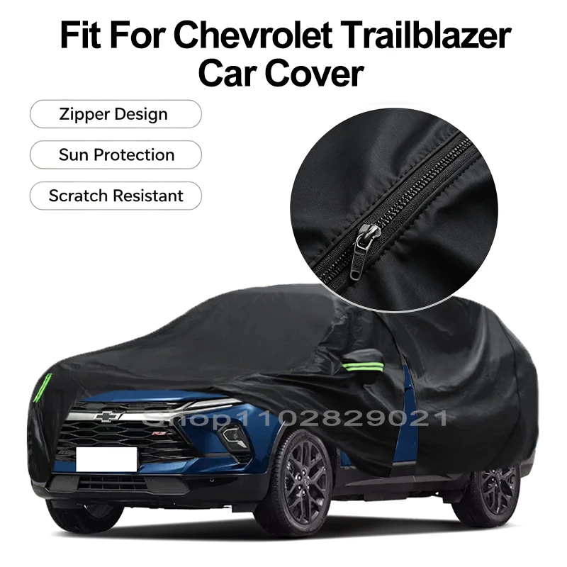 Zipper Door Waterproof Car Cover For Chevrolet Trailblazer Windproof Dustproof UV Protection All Weather Auto Protector
