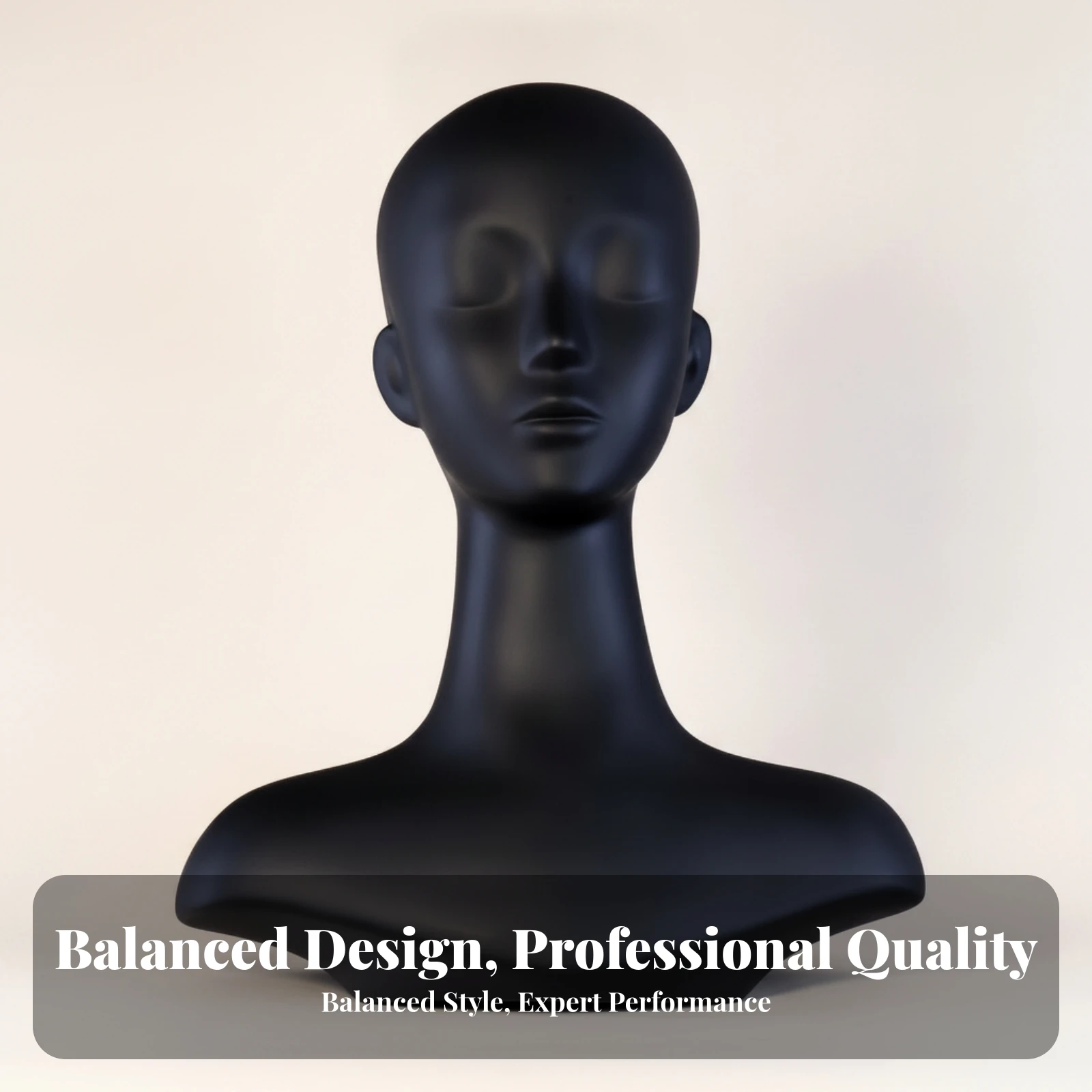 Mannequin Head with Shoulders Matte Head Bust Shoulder Bust Featureless Ears