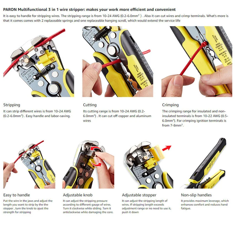 230PCS Self-Adjusting Wire Stripper Cable Cutter Kit Electrician Crimping Tool Set With Case Multifunctional Stripping Pliers