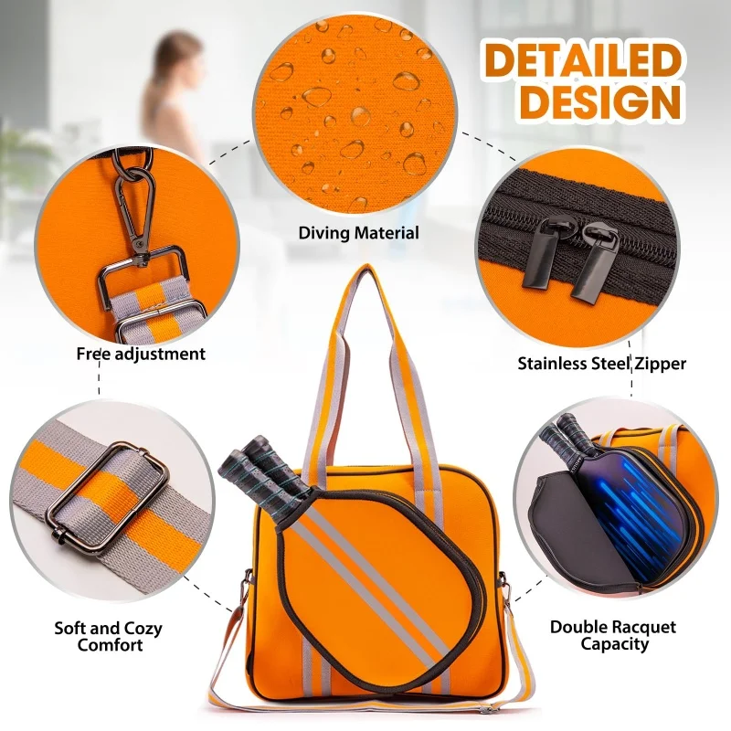 Portable Pickleball Crossbody Sling Pickleball Packet Bag Tote Pickleball Bags for Women and Men Pickleball Bags for Ladies