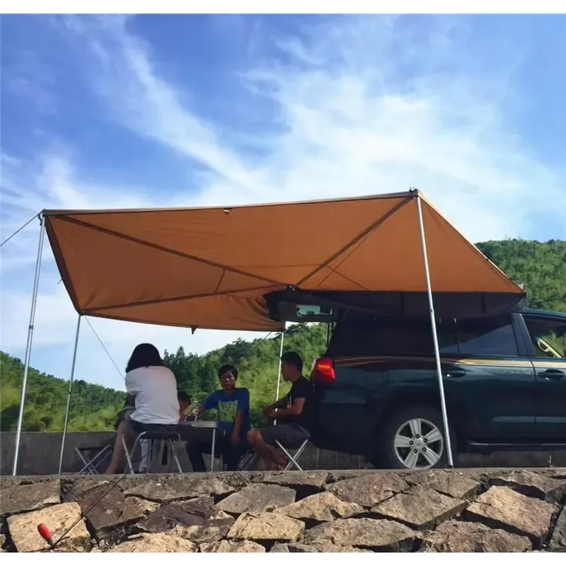 270 Car Awning Tent Waterproof Outdoor Camp with Free Standing Side Walls Canvas Fabric