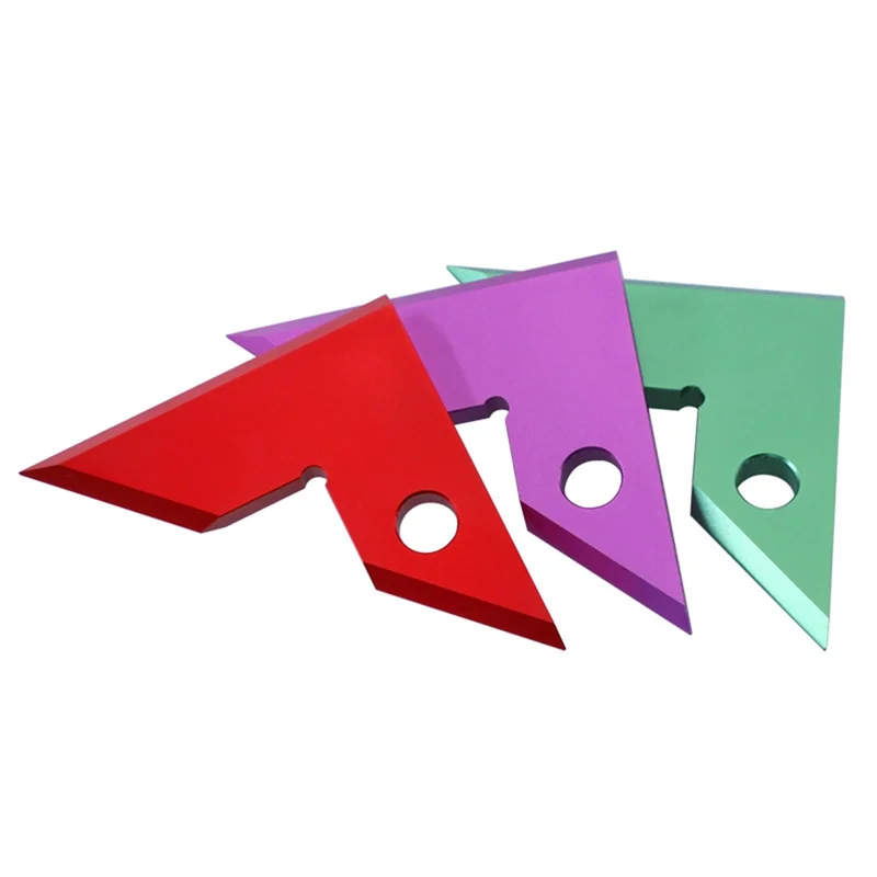 알루미늄 합금 목공용 고정밀 나이프 엣지 앵글 룰러 45/90 °   내부 외부 겸용 만능 각도자, 내구성 있는 그린-T