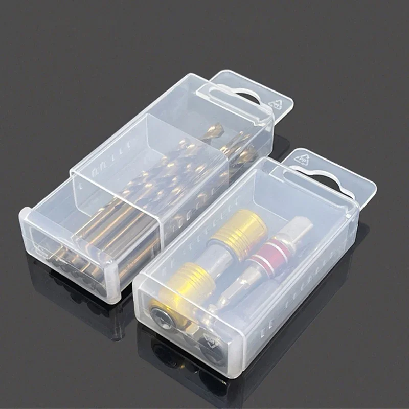 Transparent plastic telescopic box rectangular milling cutter drill bit storage box hardware drill bit tap accessories tool box