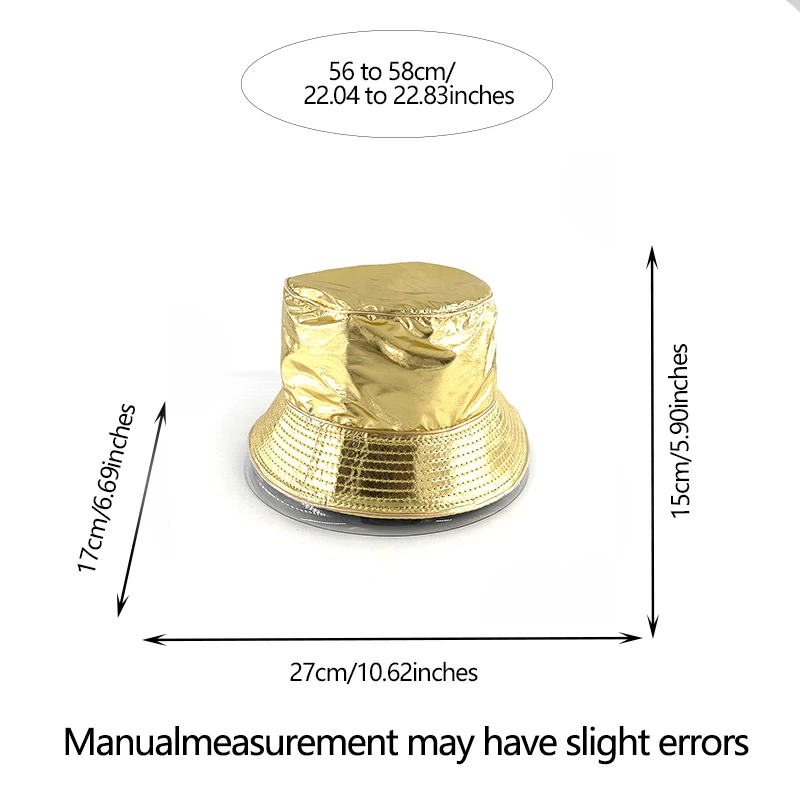 1 pc Adult Decorative Gold Bucket Hat Attractive Night Hats Glowing LED Caps Hats Flashing In The Dark Night