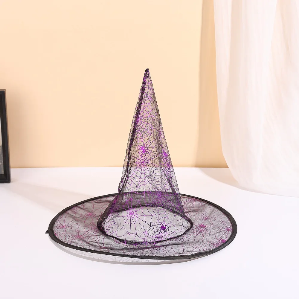 

Decorations Props Pointed Hat Halloween Witch Hat Sequin Decorative Cosplay Hat Breathable Halloween Headwear Halloween Party