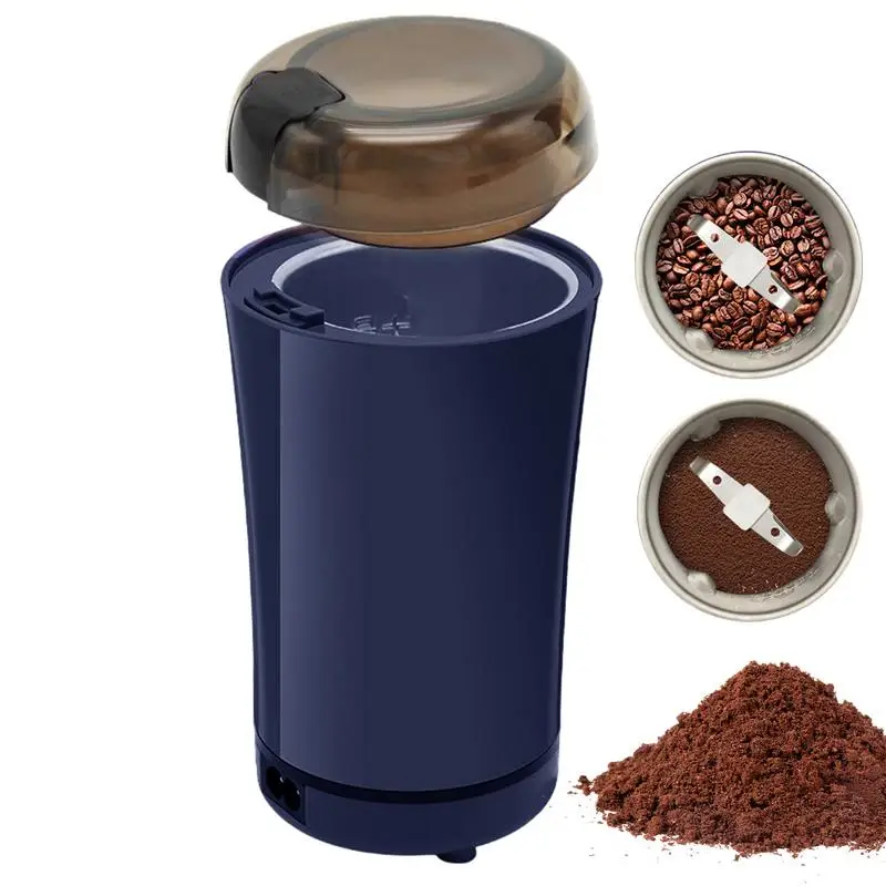 Portable Burr Coffee Grinder Coffee Mill For Beans Quiet Powerful Motor Stainless Steel Chamber Push-Button Control Easy To Use