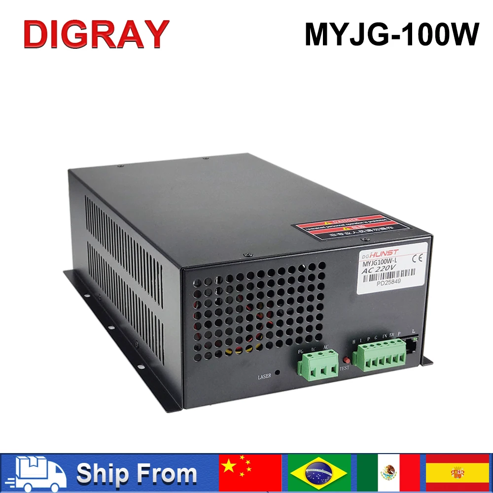 DIGRAY 100W Co2 Laser Power Supply MYJG-100W for 80W 100W Laser Cutting and Engraving Machine