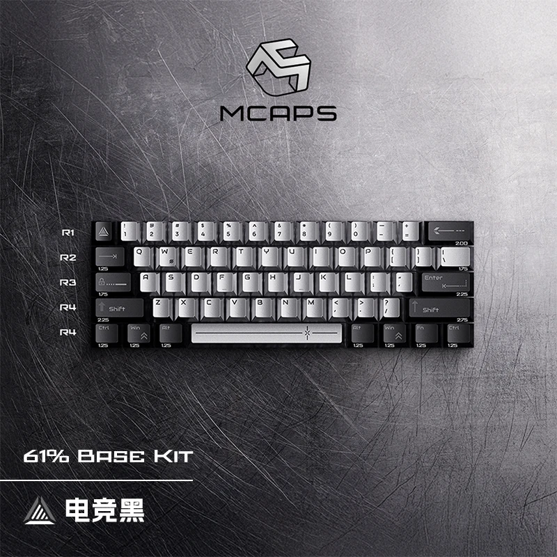 MELETRIX MCAPS Aluminum Metal Keycaps 61 Layout 64 Key Addition