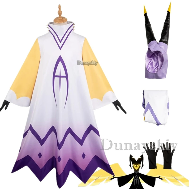 

TV Adam Hazbin Cosplay Costume Dress Cloak With Gloves Roleplaying Outfits For Adult Men Male Halloween Carnival Disguise Suit