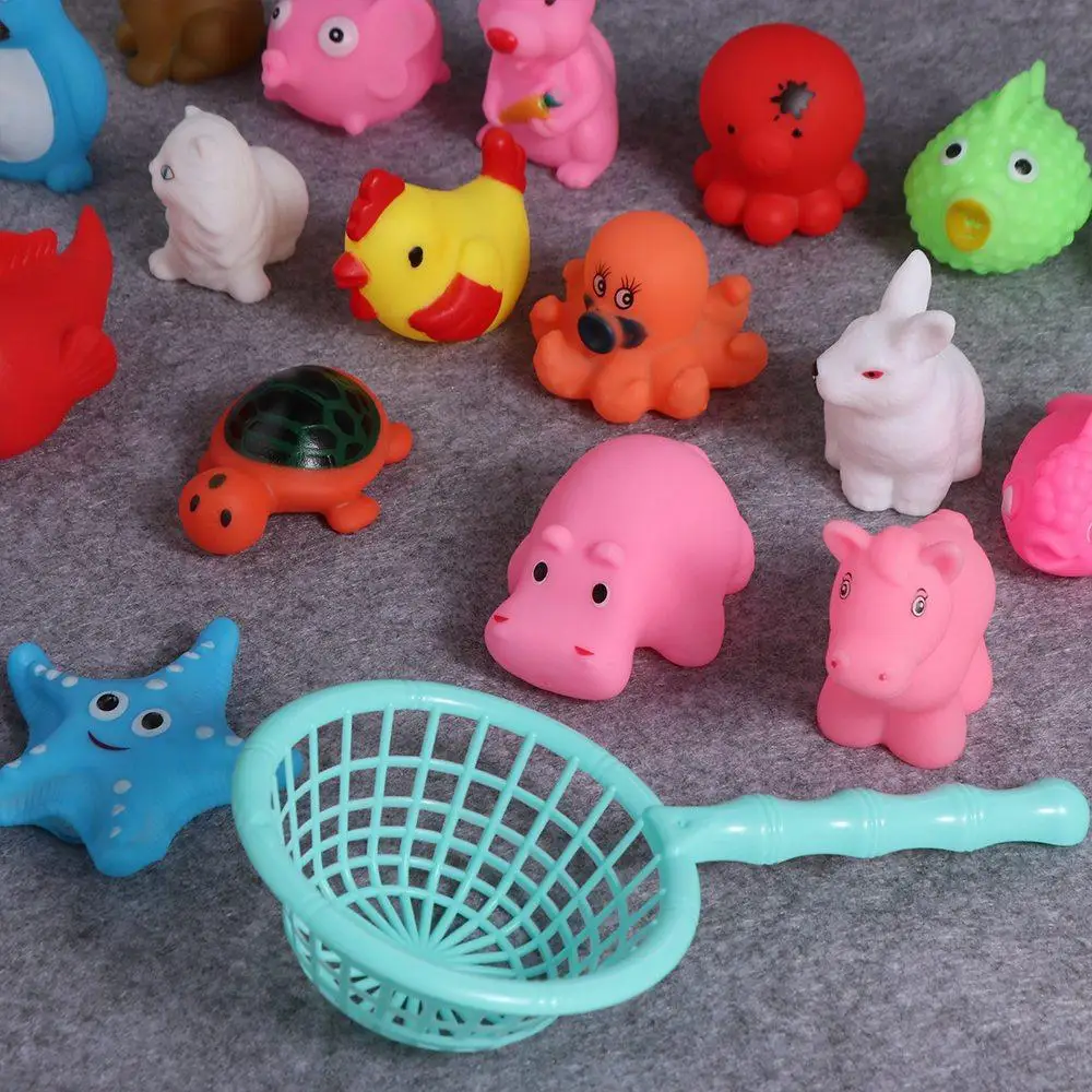 

Summer 10Pcs/20Pcs Bathroom Swimming Gametoy Float Rubber Animals Floating Toys Animals Bath Toy Animal Tub Toys Fishing Net