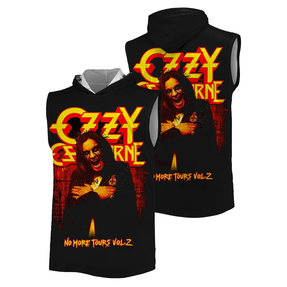 

Summer new 3D printed sports hooded vest Ozzy Osbourne popular rock band Hip hop Breathable quick-dry casual men's tank tops