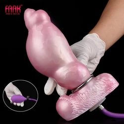 FAAK Silicone Inflatable Butt plug Dilator With Sucker Fantasy Knot Dildo Sex Toys For Women Men Cock Enlargement Anal Expansion