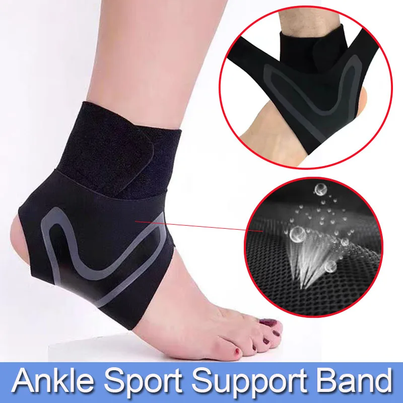 

1Pcs Adjustable Compression Ankle Wrap Support-Medical Ankle Brace-Breathable Polyester Fiber For Sprains Sports Injuries