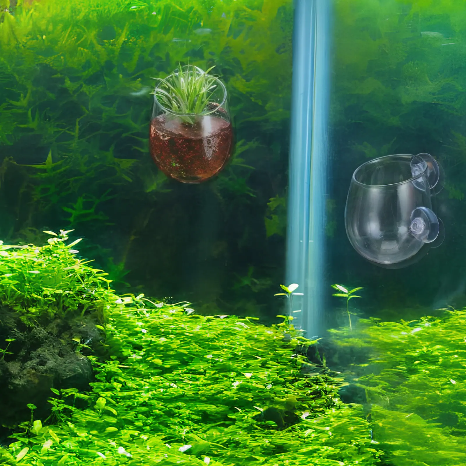 2Pcs Aquarium Planter Clear Gl - Aquarium Plant Holder 评论和价格
