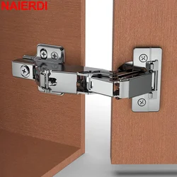 NAIERDI 2 Pack 175 Degree Cabinet Hinges Hydraulic Concealed Frameless Lazy Susan Hinge Door Hinges for Corner Kitchen Cabinet