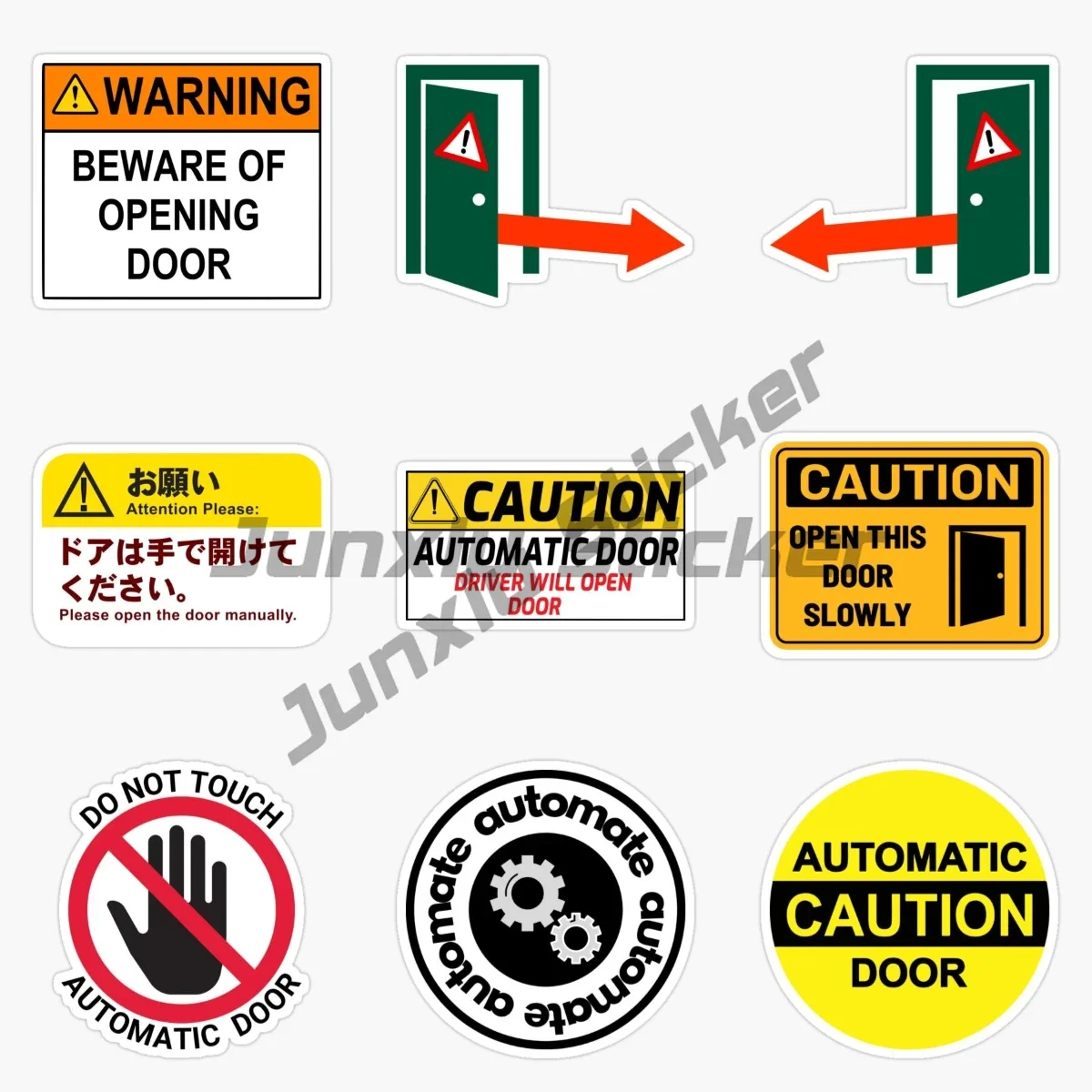 Caution Automatic Door Do Not Touch Vinyl Self-adhesive Car Sticker