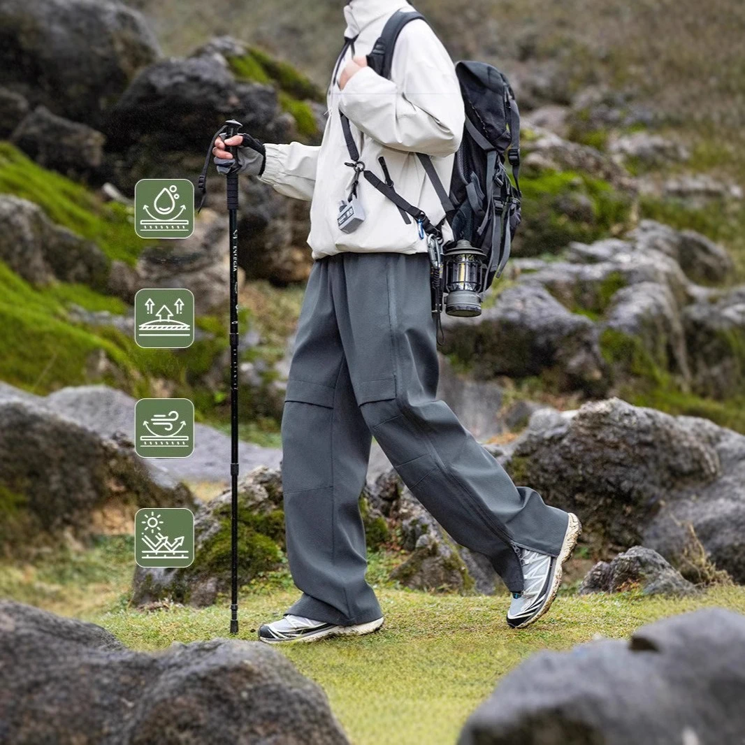 Outdoor Pants Water Resistant Windproof Breathable Cycling Adventure From Men Climbing Sports Softshell Pants with Side Zippers