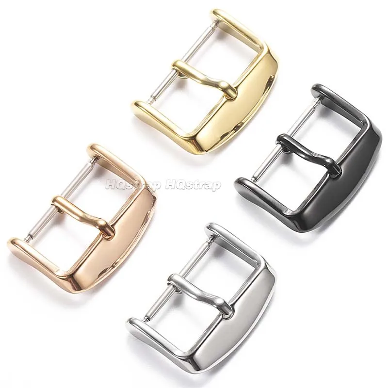 Ремешок из нержавеющей стали 316L, 16 мм, 18 мм, 20 мм, кожаный силиконовый ремешок для часов, металлическая застежка-булавка, сменная кнопка, аксессуары для часов