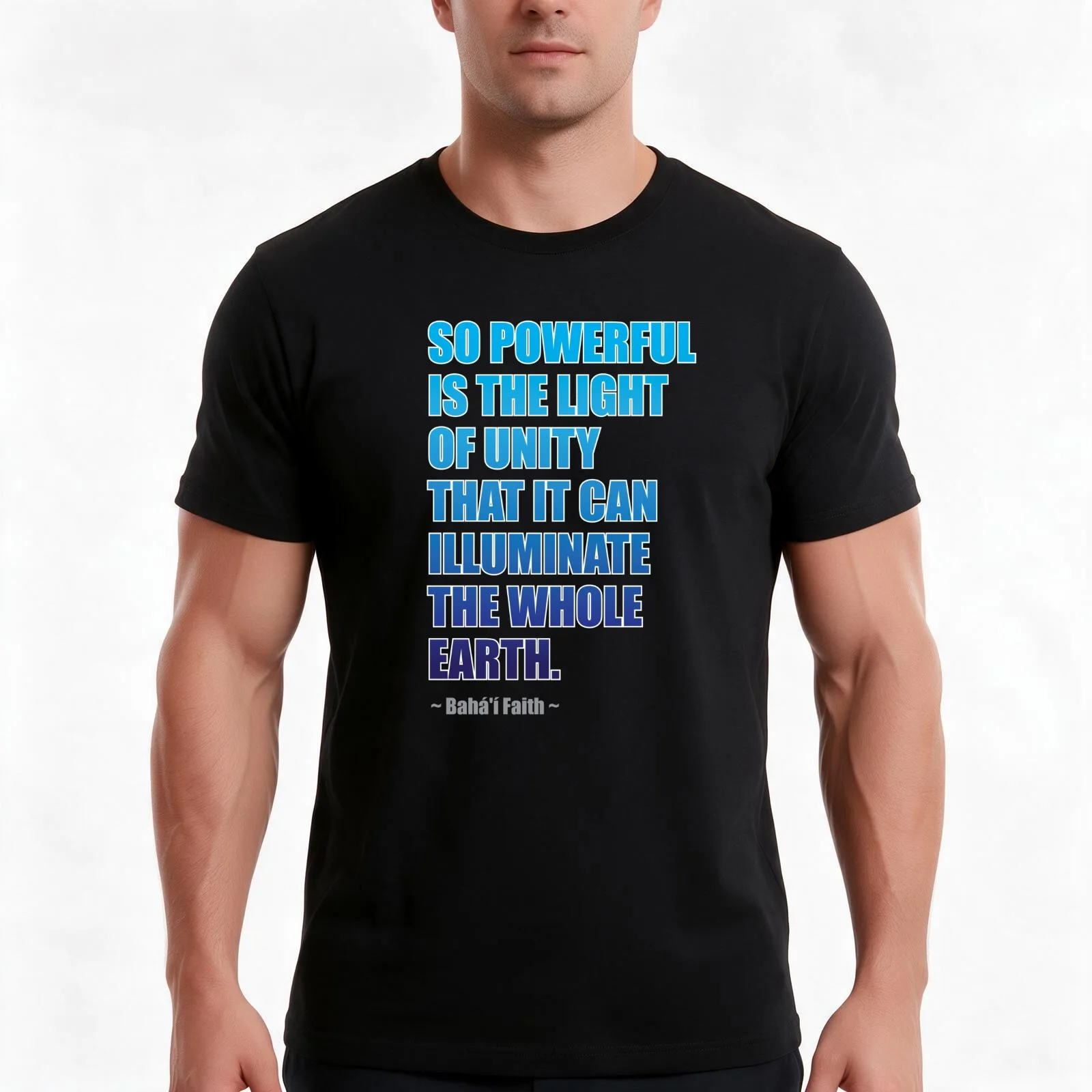 So Powerful is the Light of Unity - The Baha'i Faith T-Shirt Summer Casual Cotton Tee Oversized Streetwear Tops 100% Cotton
