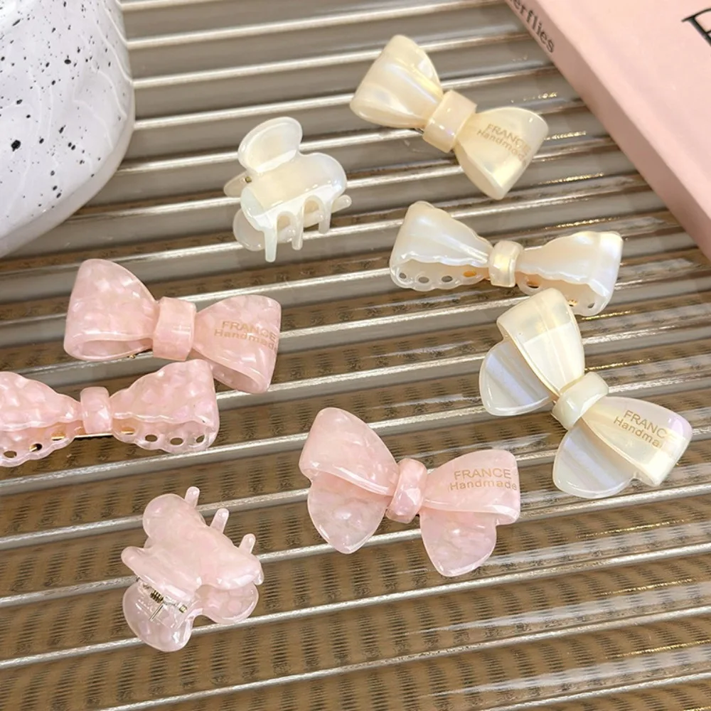 Creative Jelly Color Bow Hairpin Barrettes Headwear Mini Hair Claw Korean Style Acetic Acid Hair Clip Ladies Hair Accessories