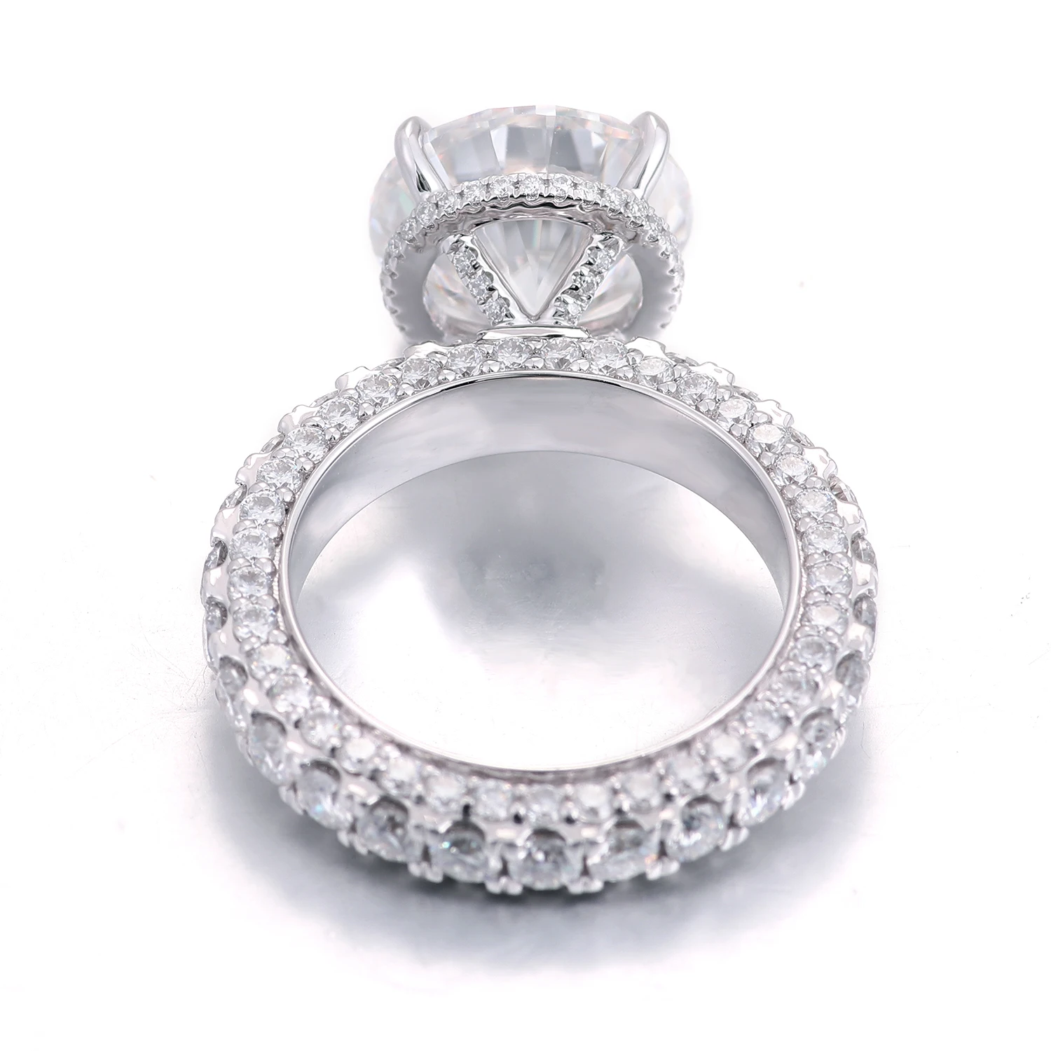 Provence 10K/14K/18K Moissanite Full Eternity Rings for Women D Color VVS Round Cut 4 CT Engagement Ring for Girlfriend