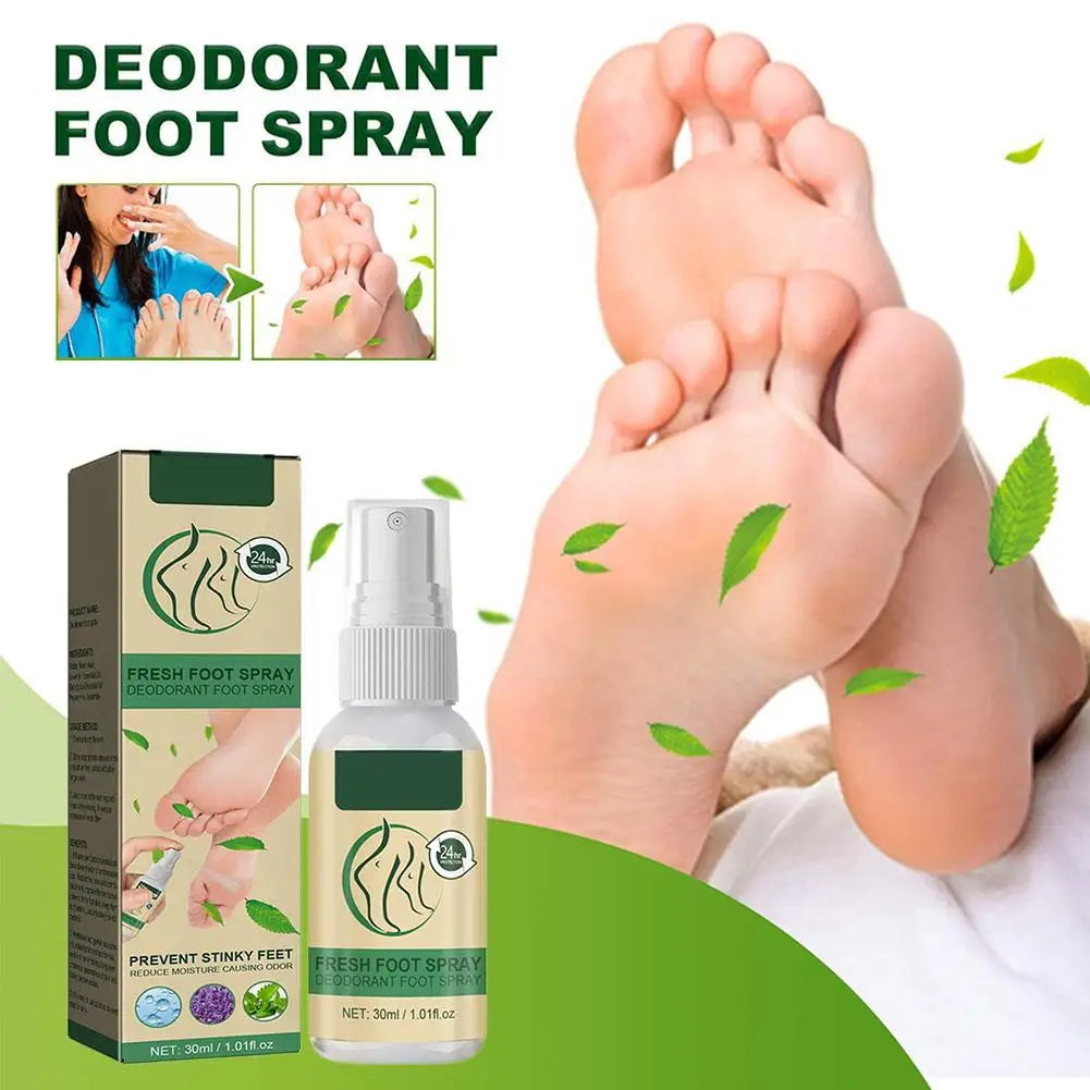 Foot Odor Spray Foot & Shoe Deodorizer Spray 30ml Mint Freshener for Smelly Feet Immediately Eliminates The Worst Odors G7Y8