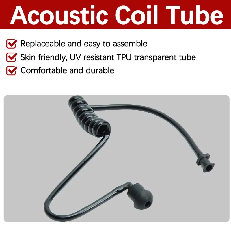 2pcs เปลี่ยน Acoustic COIL Tube Walkie Talkie หูฟังสําหรับ Baofeng Motorola Kenwood Retevis วิทยุชุดหูฟังอุปกรณ์เสริม