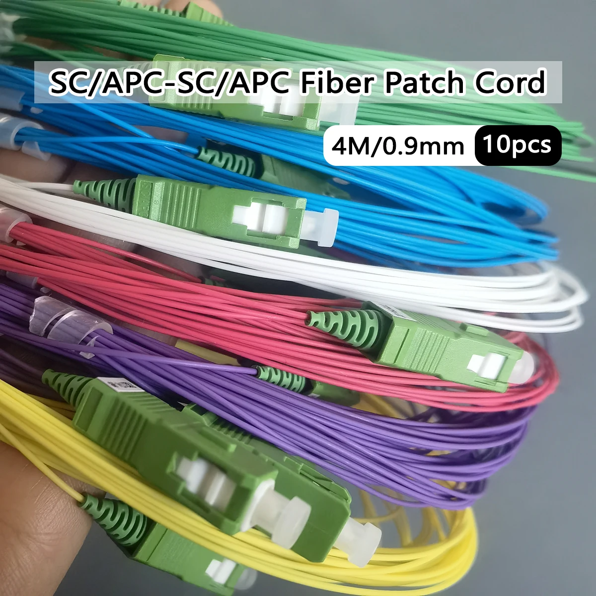 

10 шт. оптоволоконный патч-корд SC/APC-SC/APC 4 м 0,9 мм внутренний удлинительный кабель FTTH симплекс конвертирует патч-корд оптоволоконный провод