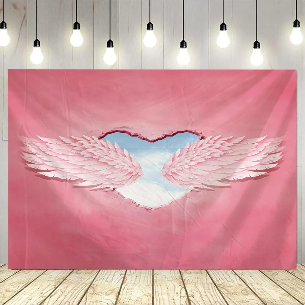 

Pink wing tapestry, dreamy starry sky background poster, mysterious home decoration wallpaper, bedroom fabric mural