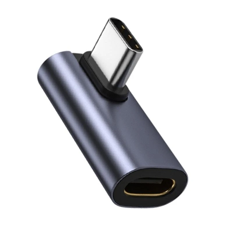 90 Degree Right Angle USB C Extension Adapter Connector USB Type C 3.1 Male to Female Extender Aluminum Alloy Extended Converter