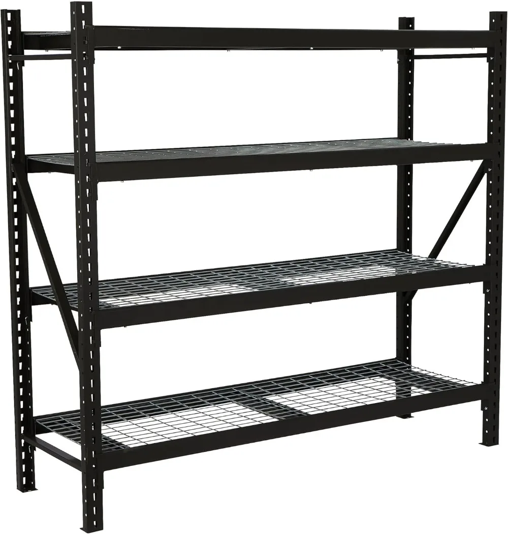 Ironton 4-Tier Industrial Shelving Rack - 77in.W x 24in.D x 72in.H, Model#