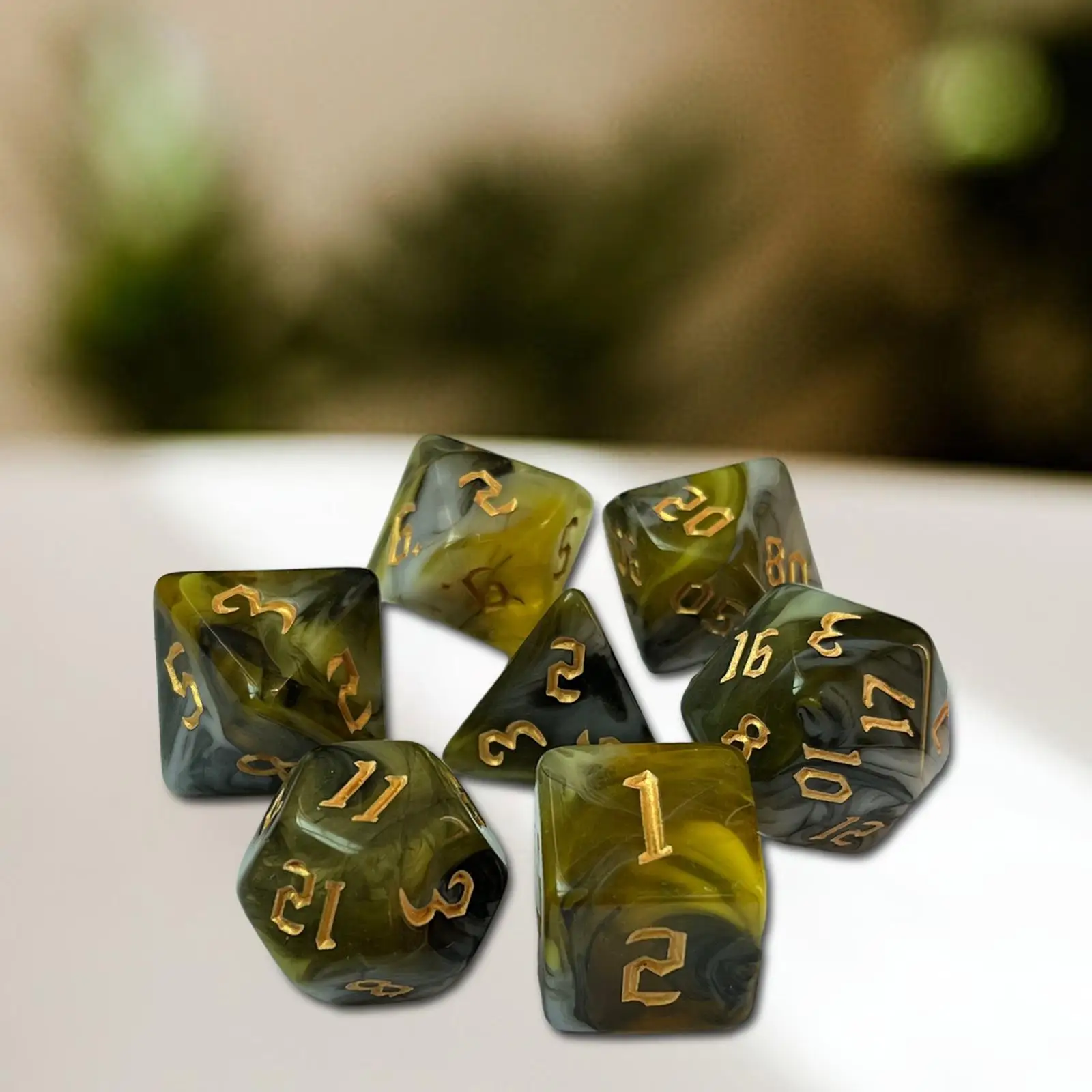 Dadi poliedrici Set da gioco da tavolo in acrilico multifaccia per giochi di ruolo Oggetti di scena matematici educativi