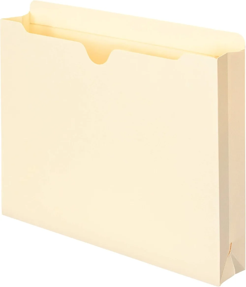 Smead File Jacket, Reinforced Straight-Cut Tab, 2 Expansion, Letter Size, Manila, 50 Per Box (75560)