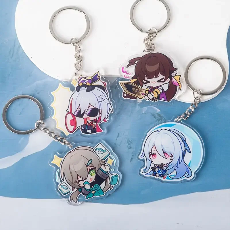 Game Honkai:Star Rail Guinaifen Topaz Q Expression Stickers Acrylic Material Shake Move Toys Anime Figure Christmas Pendant Gift