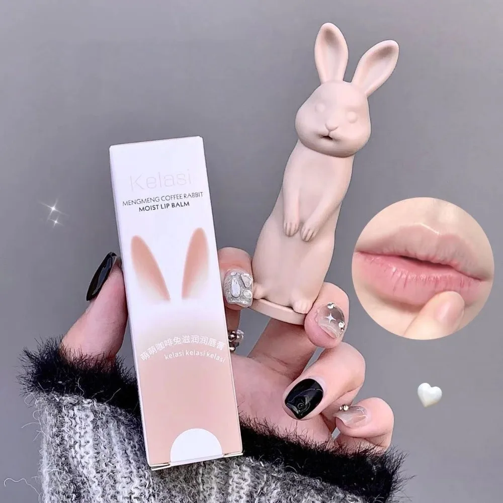 Rabbit Black Rose Lip Balm Jelly Colored Moisturizing Color Change Lip Gloss Long Lasting Anti-Chapped Transparent Lipstick
