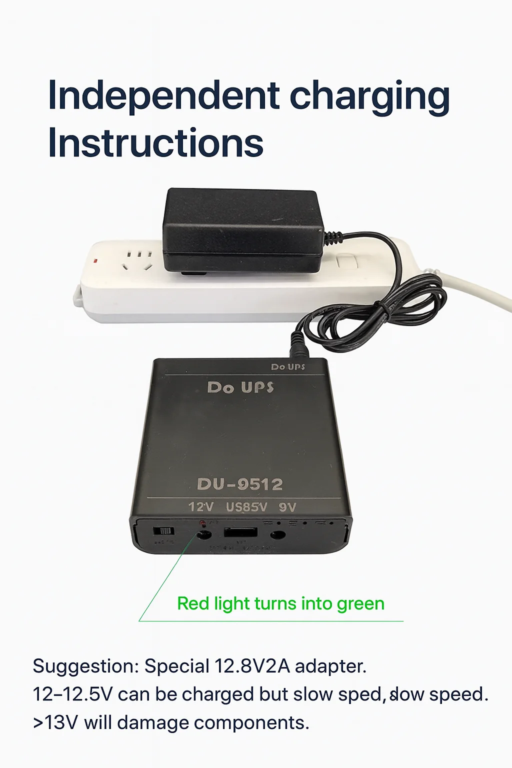 Detachable Battery Winter UPS Power Box 5V/9V/12V, Triple Output Backup for Router ONT Camera Battery Not Included